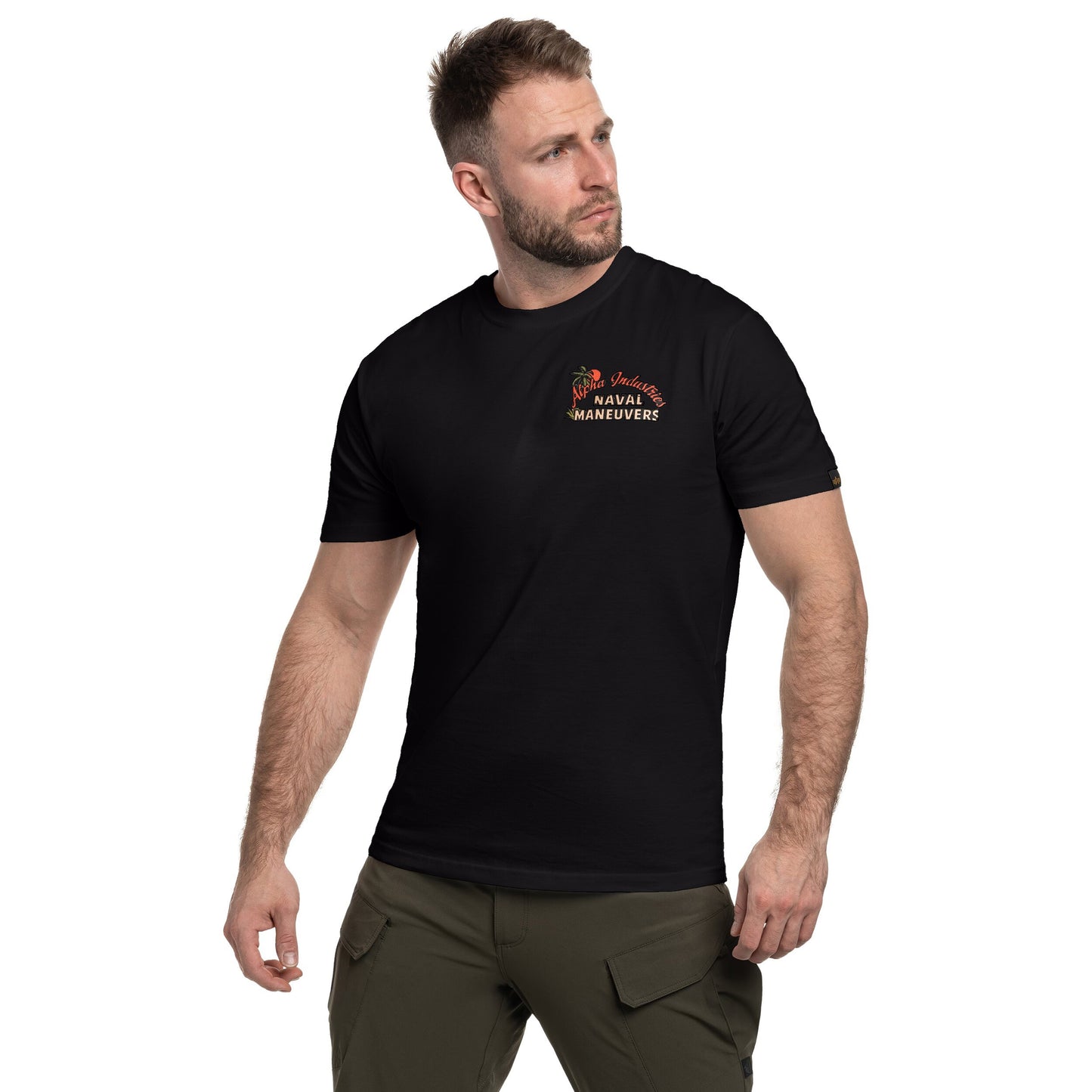 Koszulka T-Shirt Alpha Industries Naval Maneuvers Back Print - Black