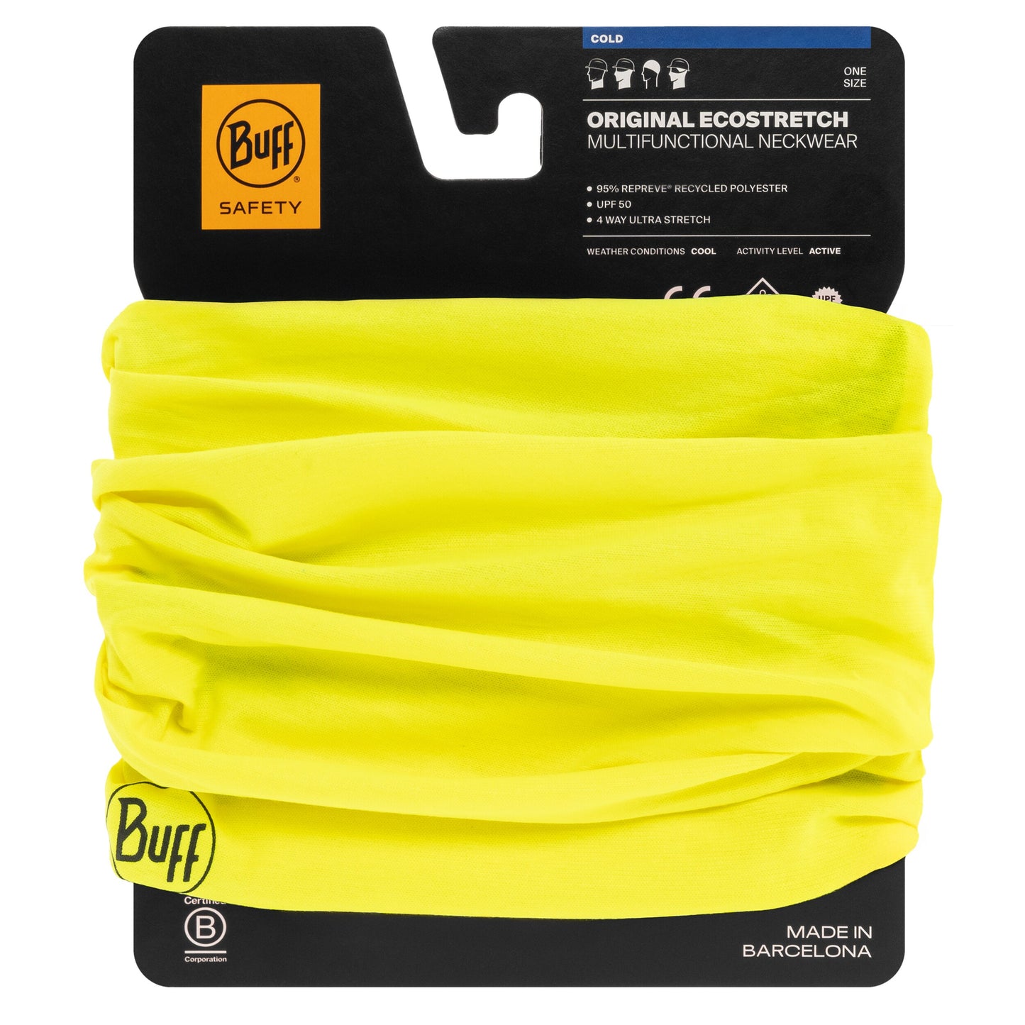 Chusta ochronna Buff Safety Original Ecostretch - Yellow Fluor