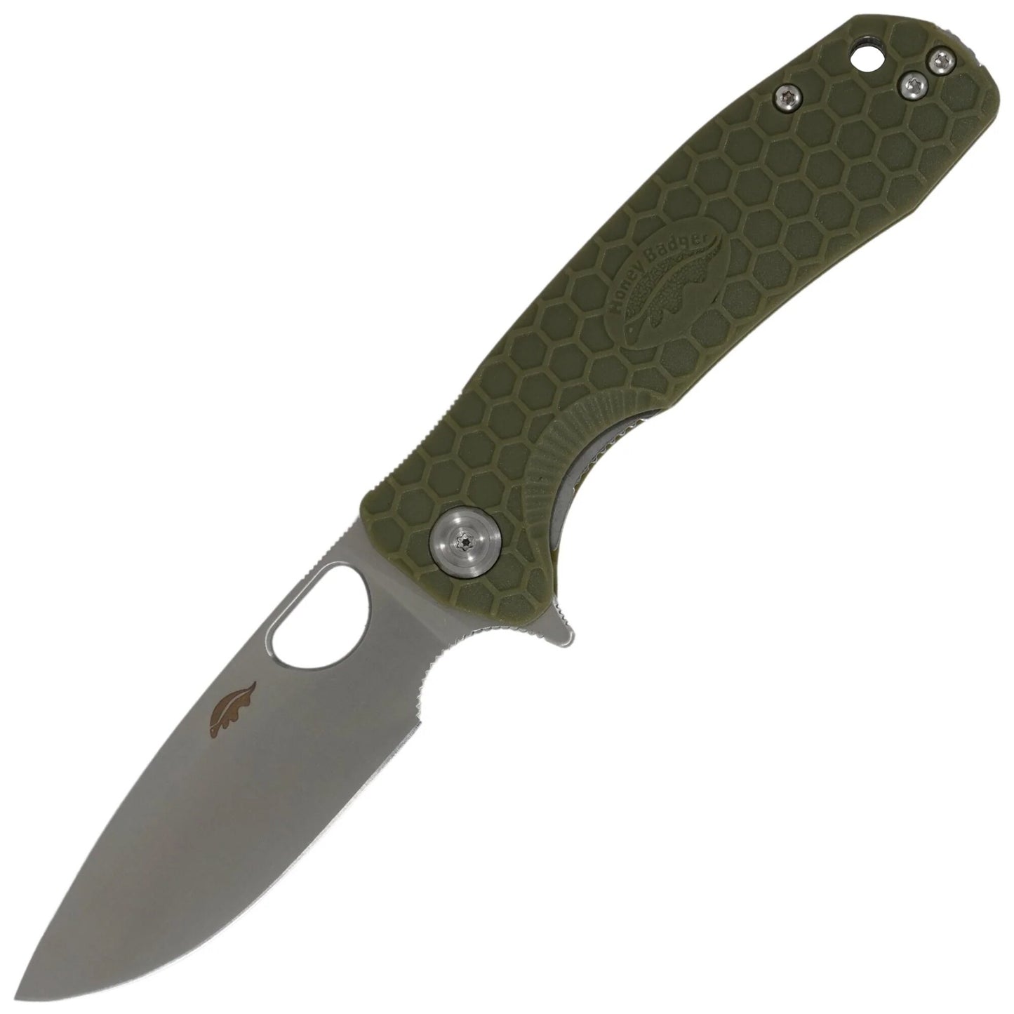 Nóż składany Honey Badger Drop-Point Flipper Small 8Cr13MoV - Green
