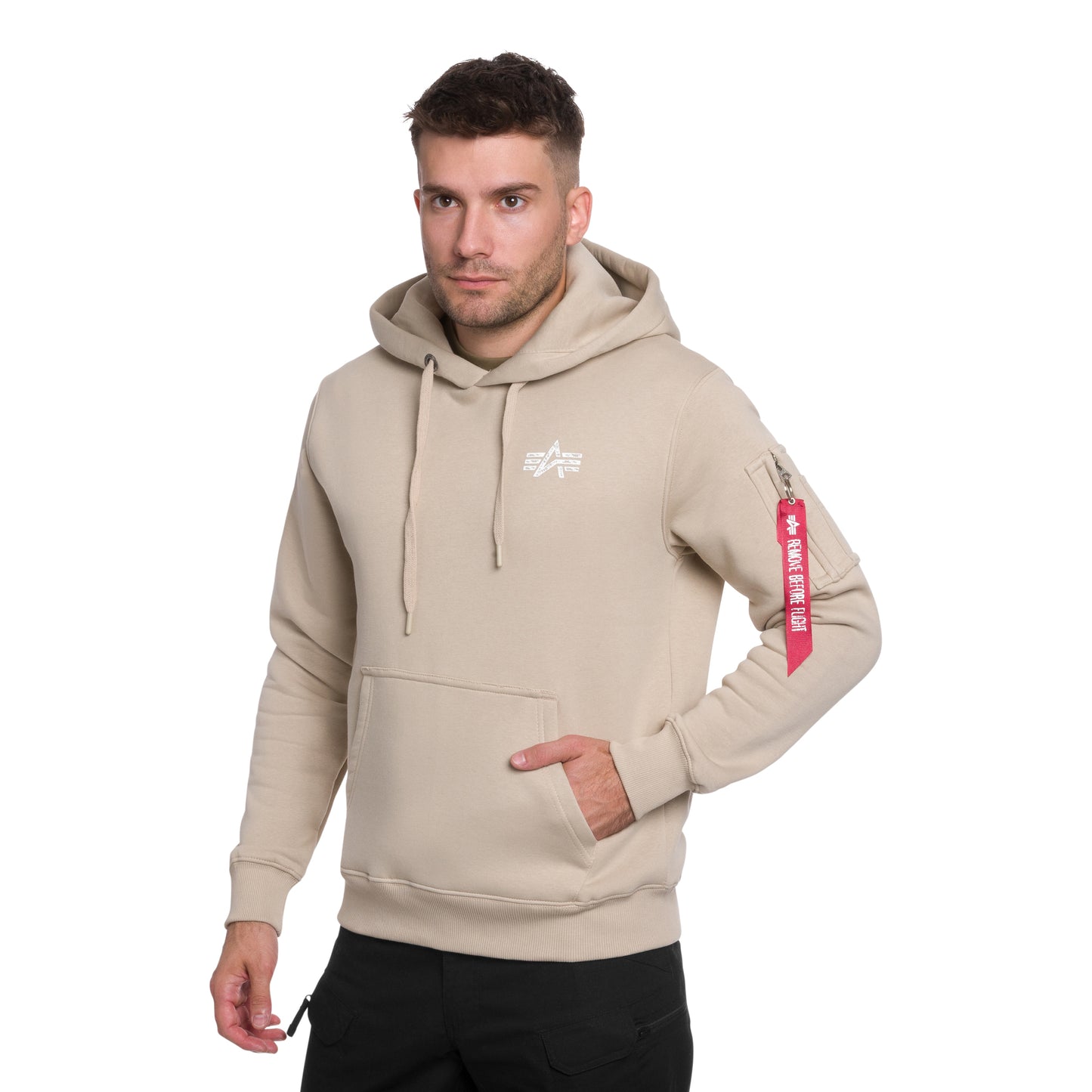 Bluza Alpha Industries Signature Back Print - Organic Beige