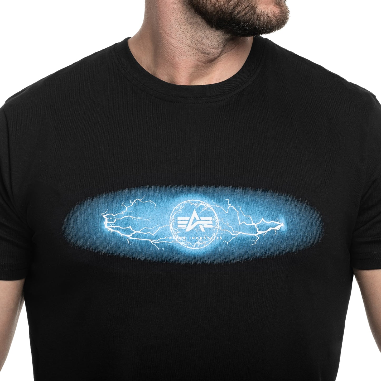 Koszulka T-Shirt Alpha Industries Lightning - Black/Blue