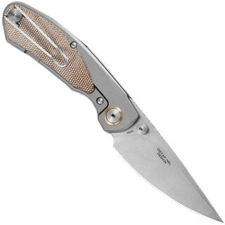 Nóż składany Bestech Knives Lito - Satin/Titanium Natural Canvas Micarta