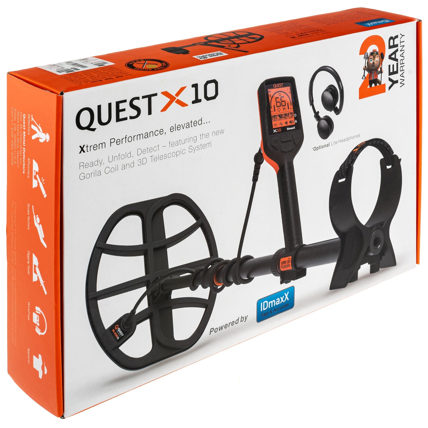Wykrywacz metali Quest X10 IDMaxX + Słuchawki Bezprzewodowe