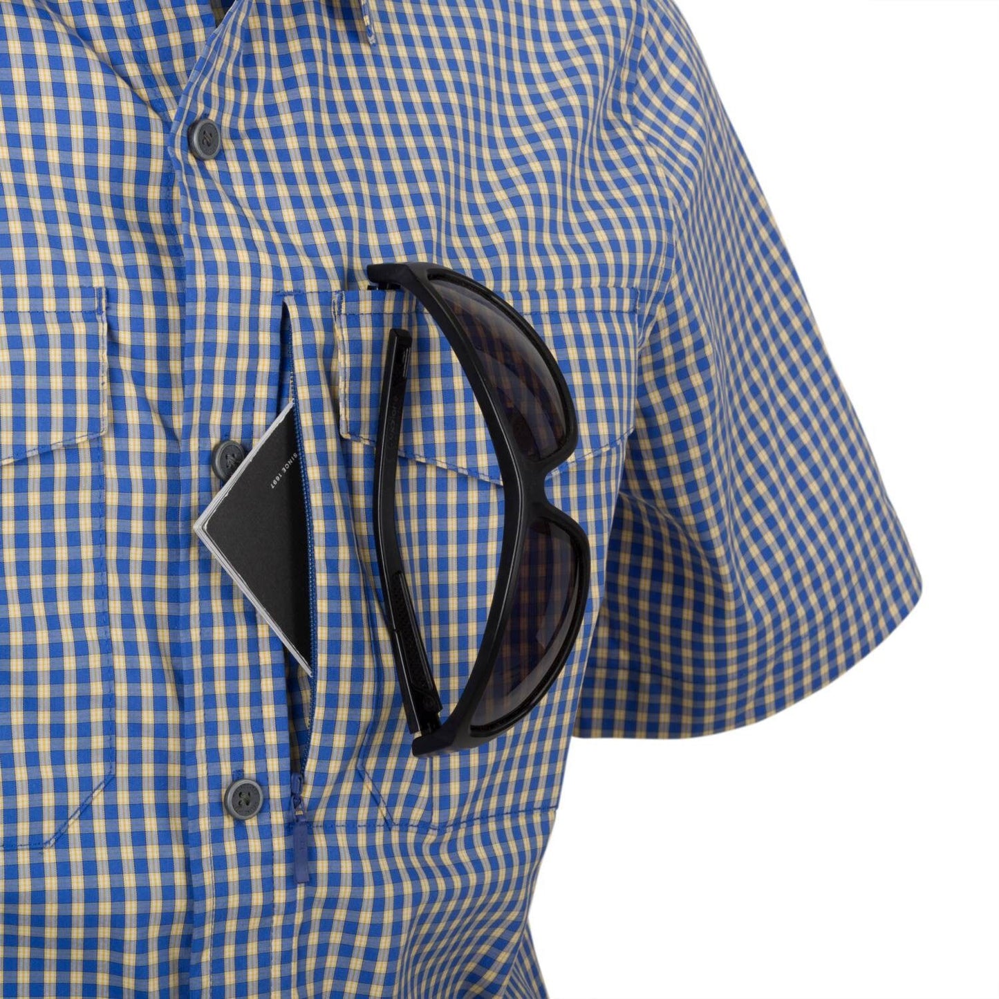 Koszula Helikon Covert Concealed Carry Short Sleeve - Royal Blue Checkered