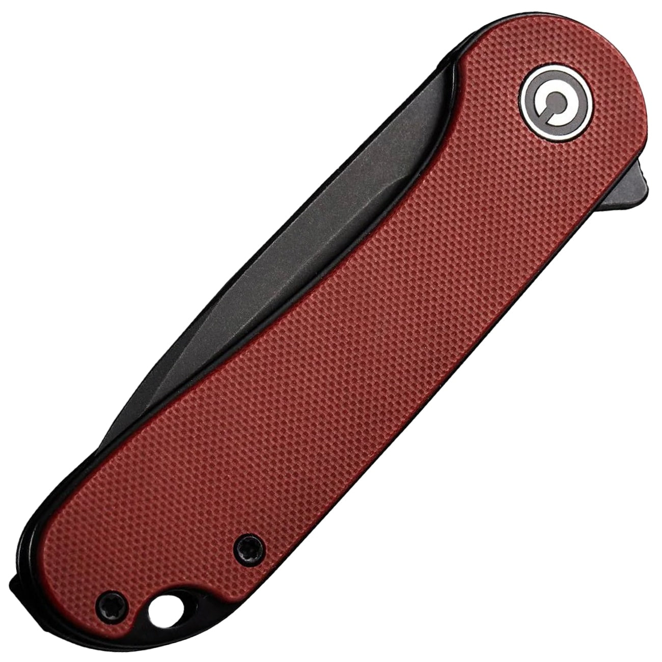 Nóż składany Civivi D2 Elementum Flipper C907A-1 - Black Stonewashed/Burgundy G10