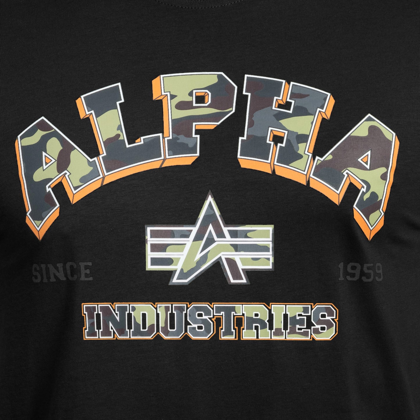 Koszulka T-shirt Alpha Industries College Camo - Black