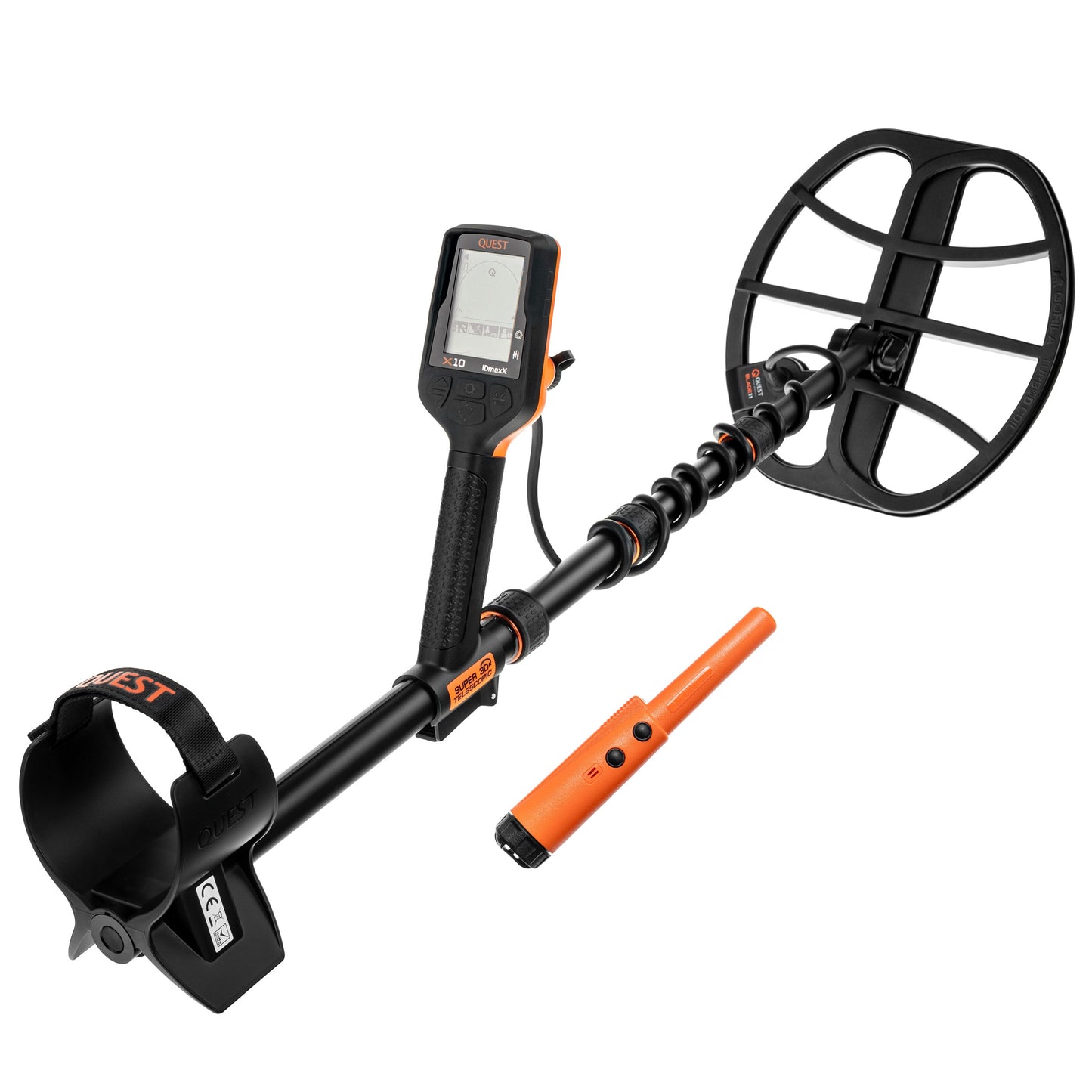 Wykrywacz metali Quest X10 IDMaxX + Słuchawki Bezprzewodowe + Xpointer Land Orange - zestaw