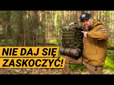 Plecak ewakuacyjny Badger Outdoor Recon 40 l wz.93 Pantera PL Woodland Large - z wyposażeniem