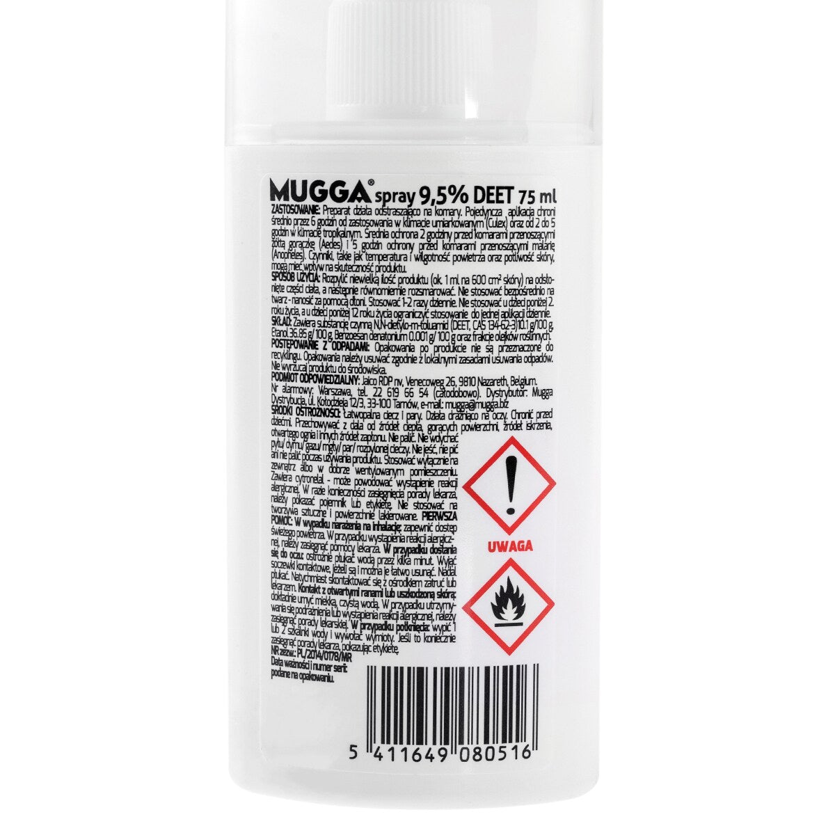 Repelent na owady Mugga spray 9,5% DEET 75 ml - 2 szt.