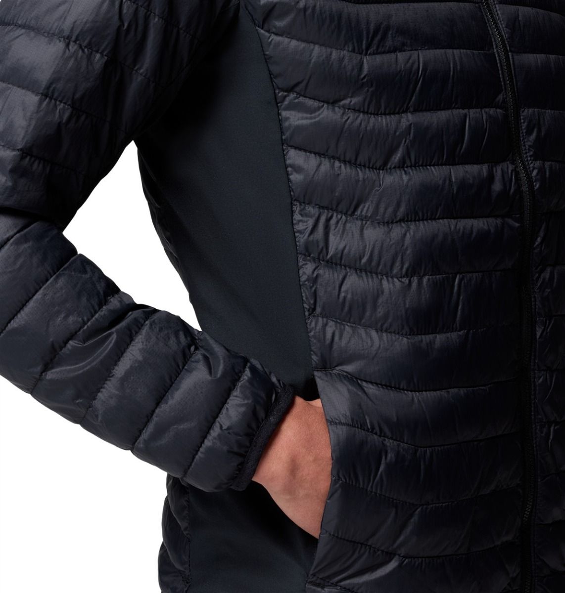 Kurtka Columbia Powder Pass Hooded Hybrid Jacket - Black