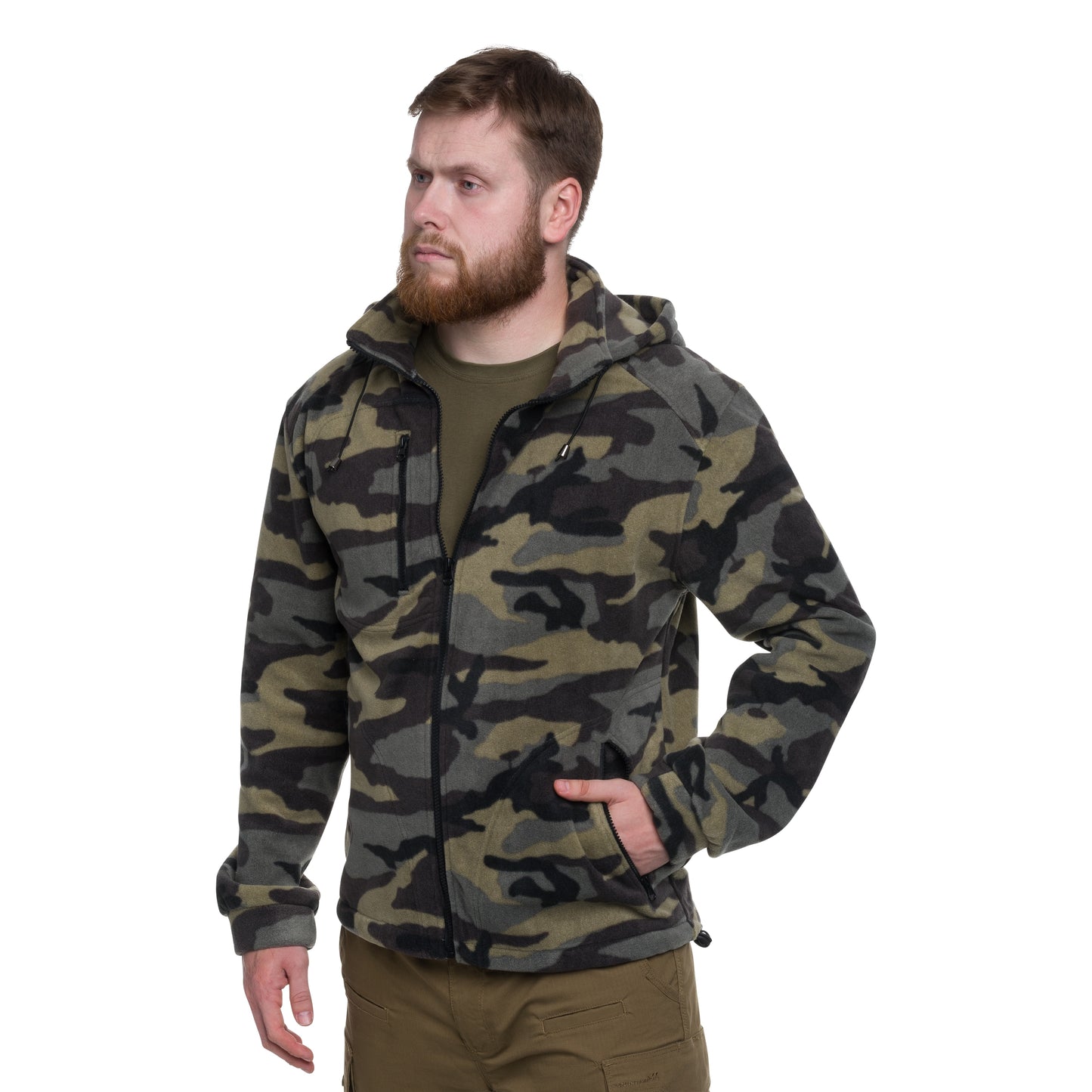 Polar wojskowy z kapturem - Camouflage