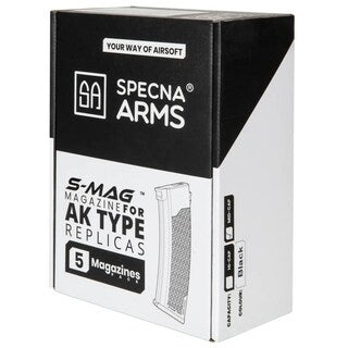 Zestaw 5 magazynków ASG Specna Arms Mid-cap S-Mag do serii J - Black