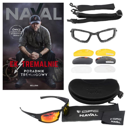 Okulary ochronne OPC Outdoor Extreme Naval Set + książka "Ekstremalnie. Poradnik treningowy" - zestaw