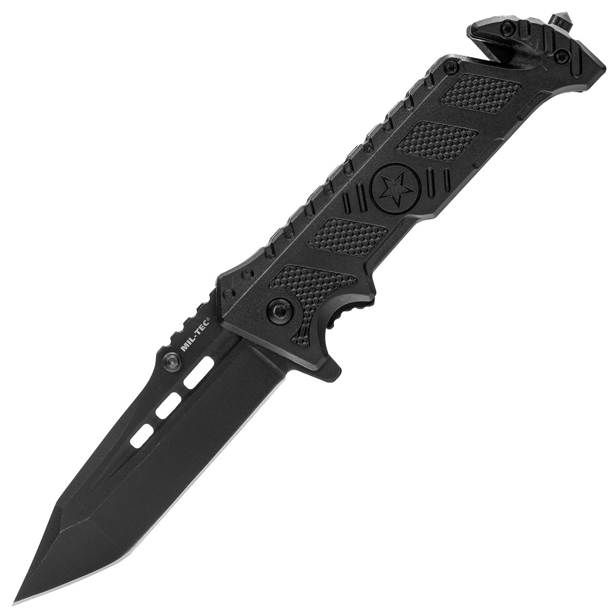 Nóż składany ratowniczy Mil-Tec Star Black