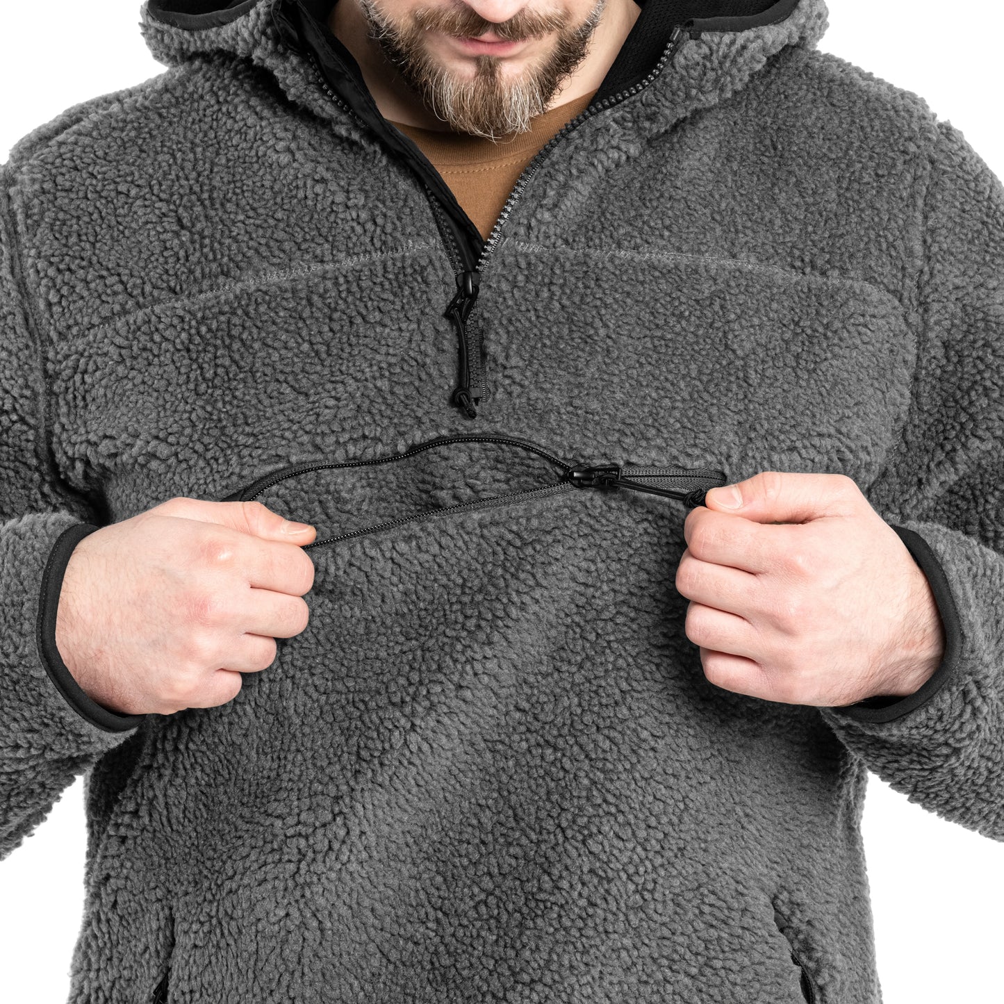 Polar Brandit Teddyfleece Worker Pullover - Anthracite
