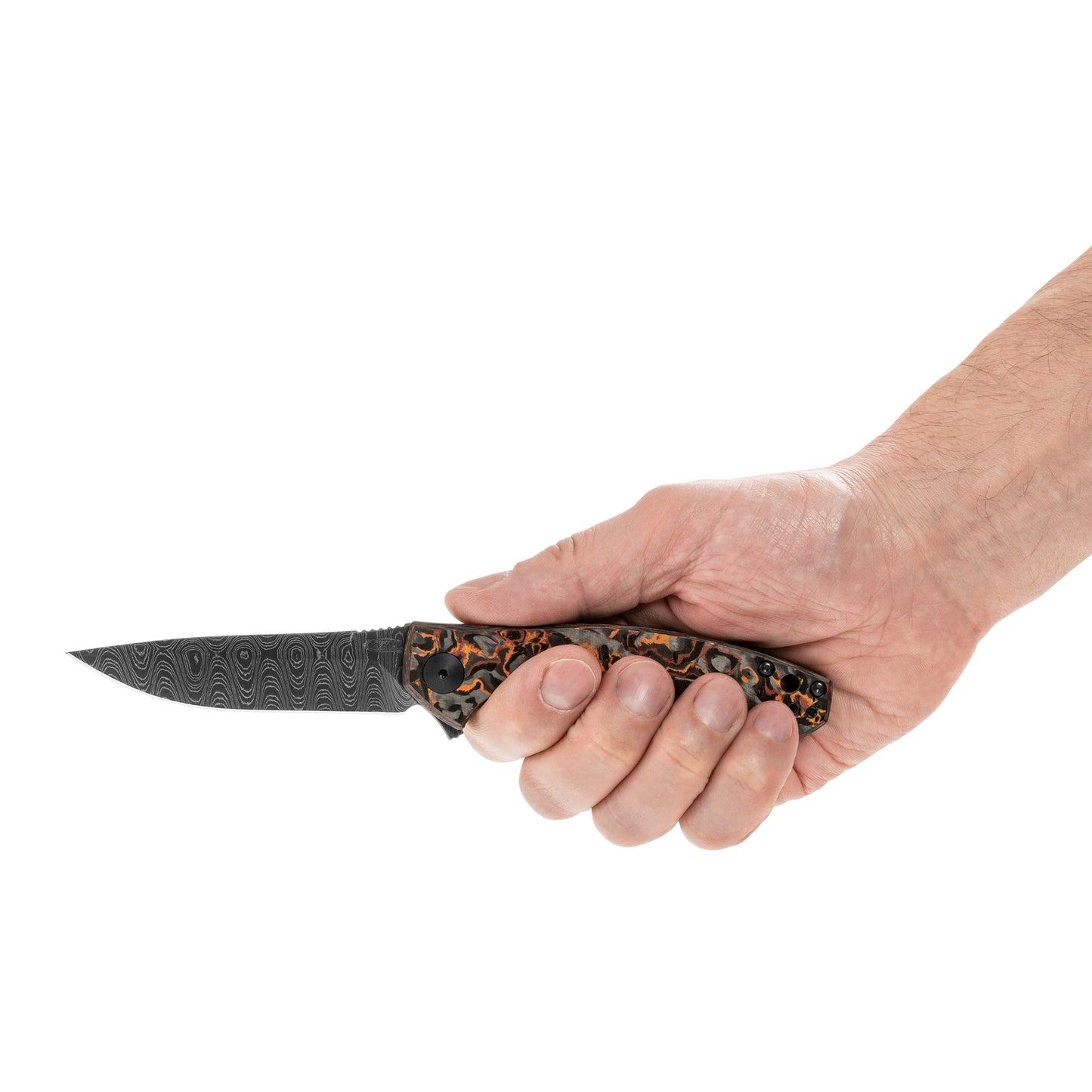 Nóż składany Zero Tolerance Sinkevich KVT Vegas Forge Stainless - Orange/Red Marbled Multi Carbon