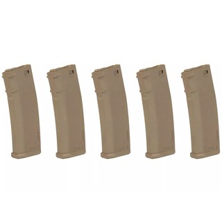 Zestaw 5 magazynków ASG Specna Arms Hi-Cap S-Mag do replik typu M4/M16 - Tan