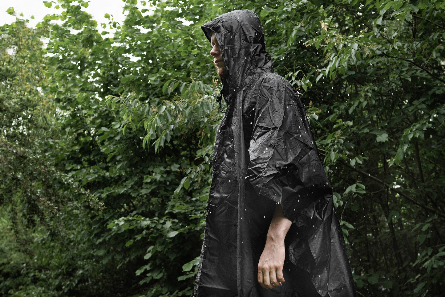 Ponczo Badger Outdoor Rain Poncho Ripstop - Black