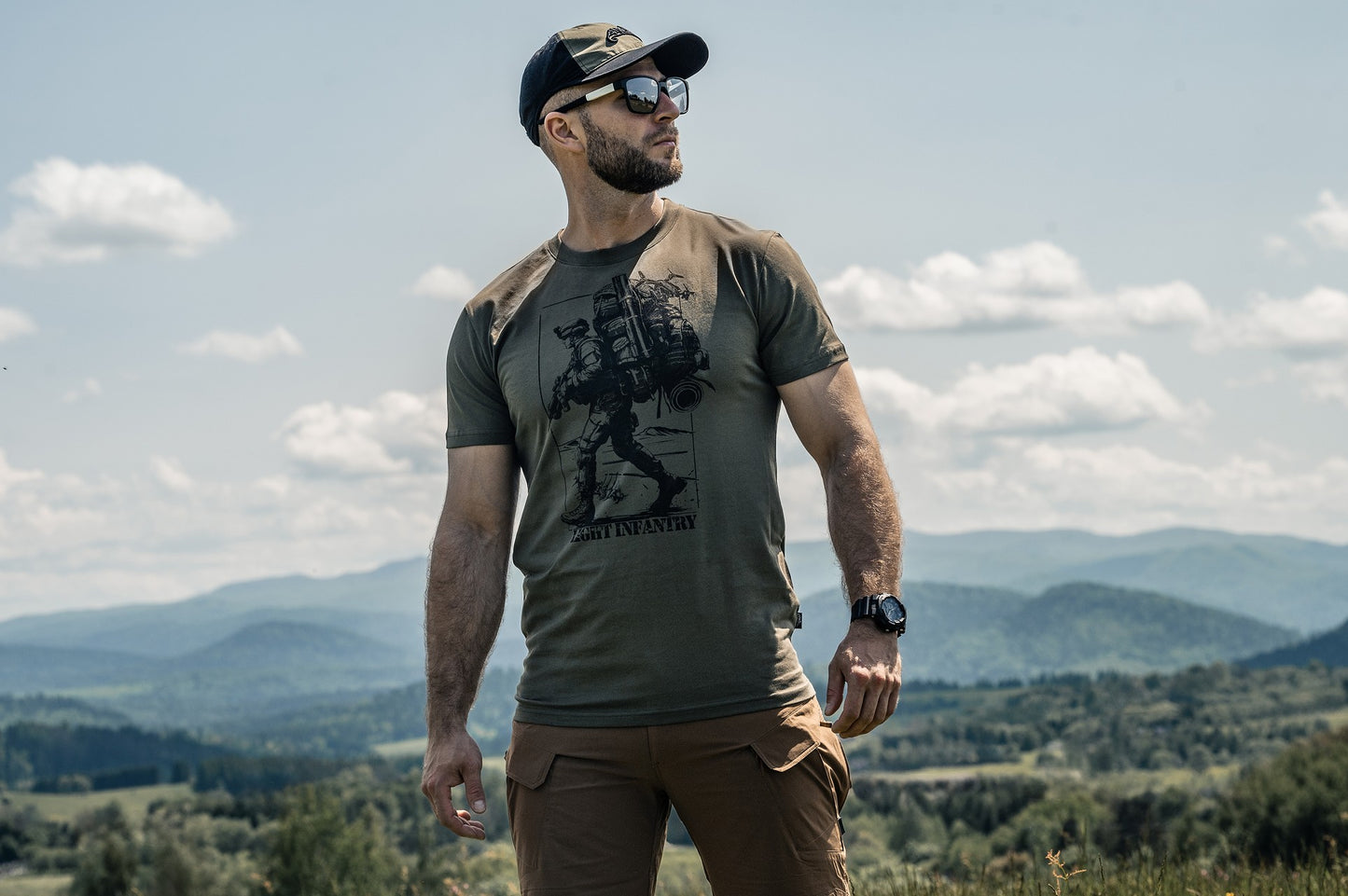Koszulka T-Shirt Helikon Light Infantry - Olive Green