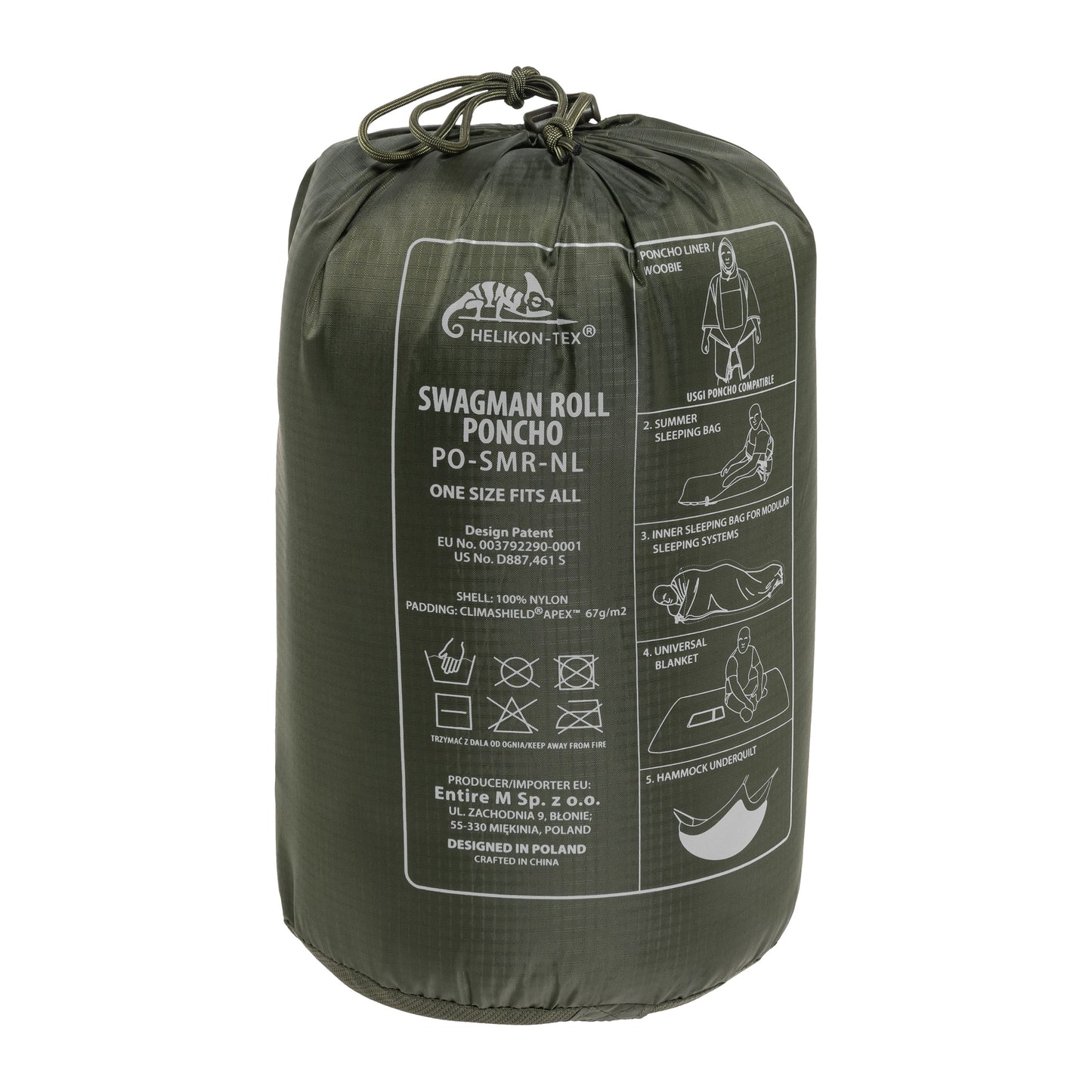 Ponczo Helikon Swagman Roll Climashield Apex z funkcją śpiwora - wz.93 Pantera PL Woodland