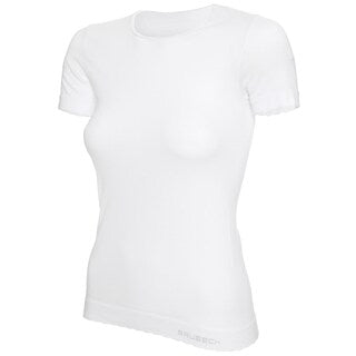Koszulka termoaktywna damska Brubeck Comfort Cotton z krótkim rękawem - Biała