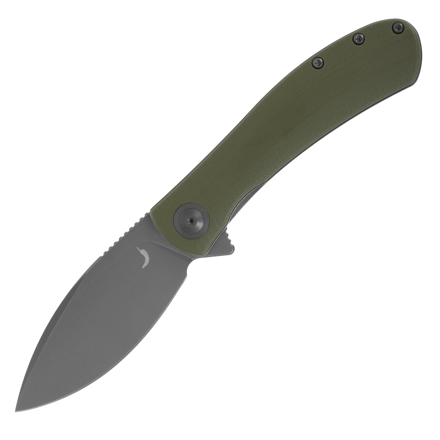 Nóż składany Trollsky Knives Mandu EVO Grey Stonewashed 14C28N/OD Green G10
