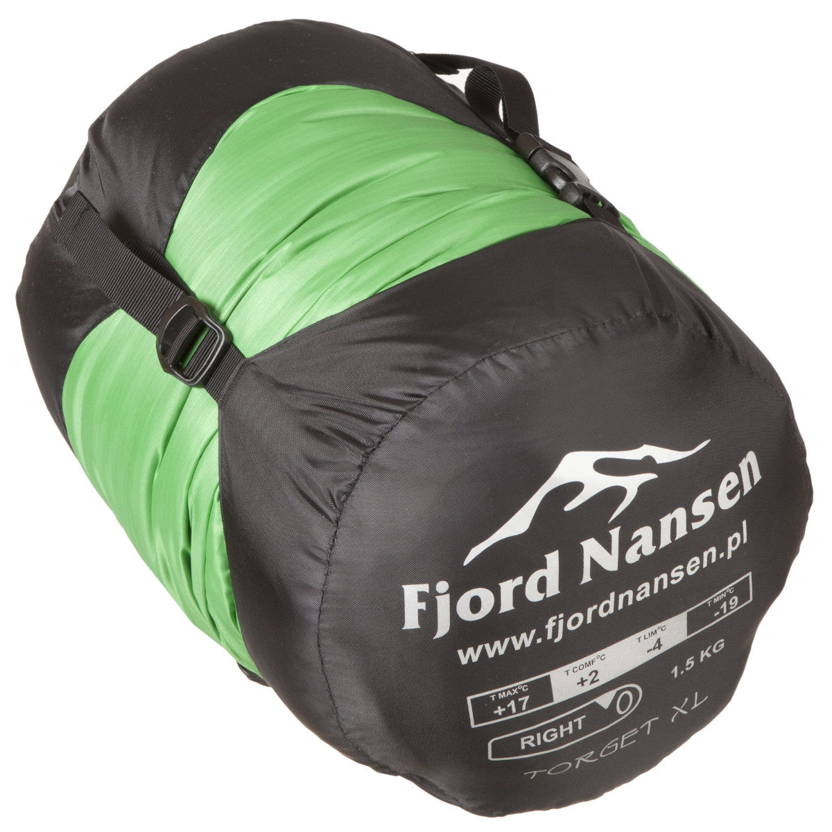 Śpiwór Fjord Nansen Torget XL Emerald 1500 g - prawy
