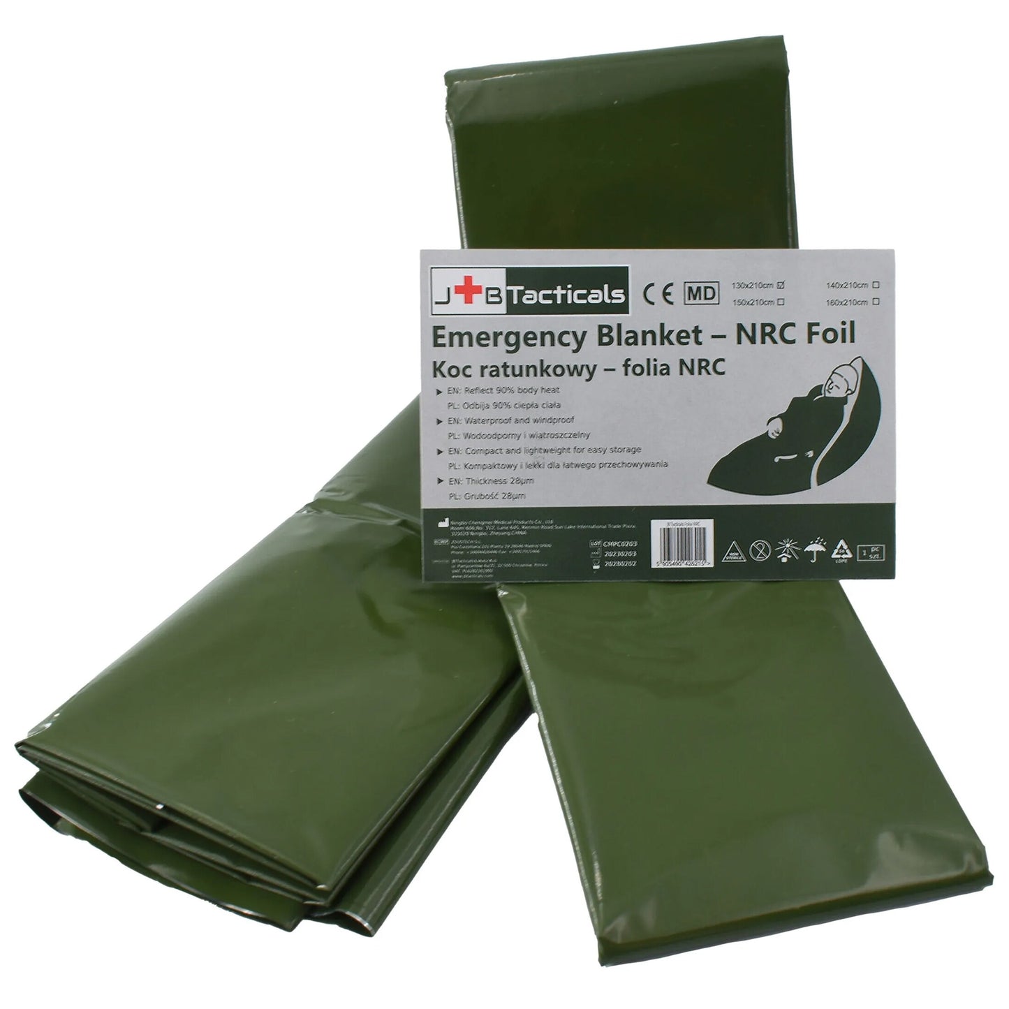 Koc ratunkowy - folia NRC JB Tacticals 130 x 210 cm