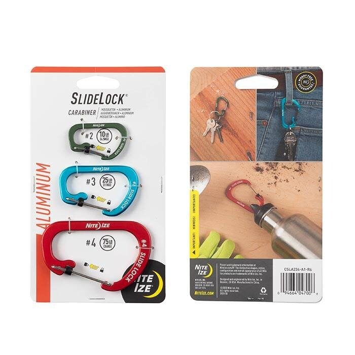 Karabińczyki Nite Ize SlideLock Aluminum Combo - 3 sztuki