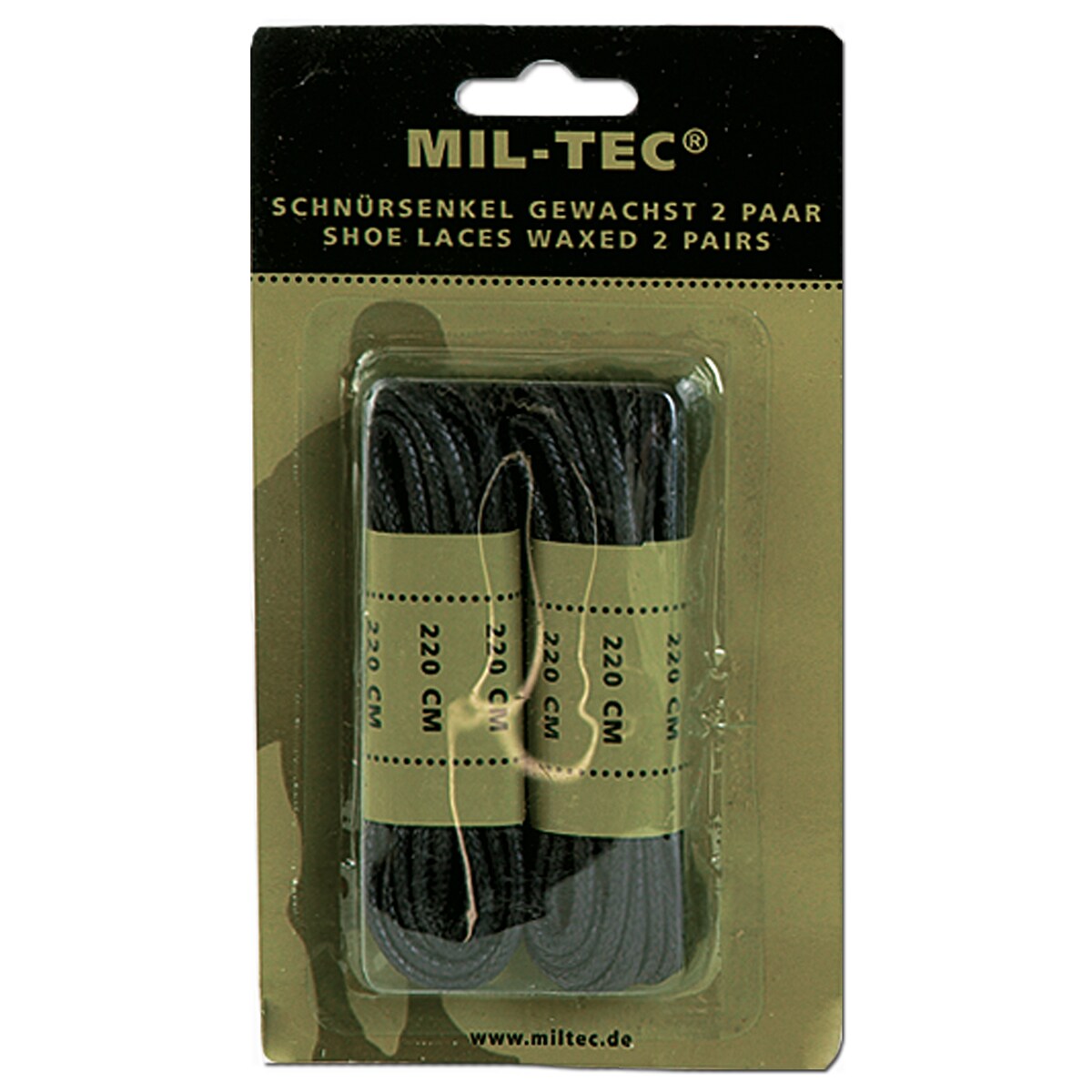 Sznurowadła Mil-Tec woskowane 220 cm - black
