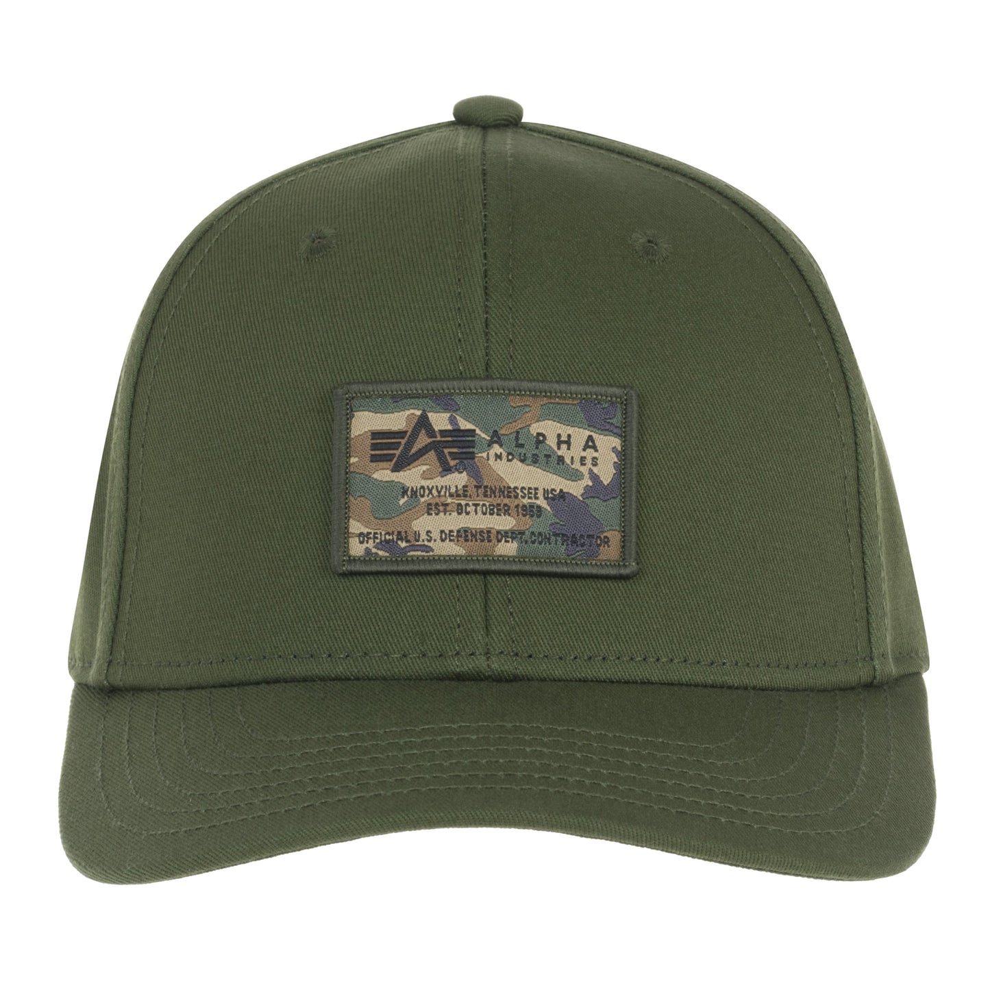 Czapka z daszkiem Alpha Industries Crew Camo Cap - Dark Olive