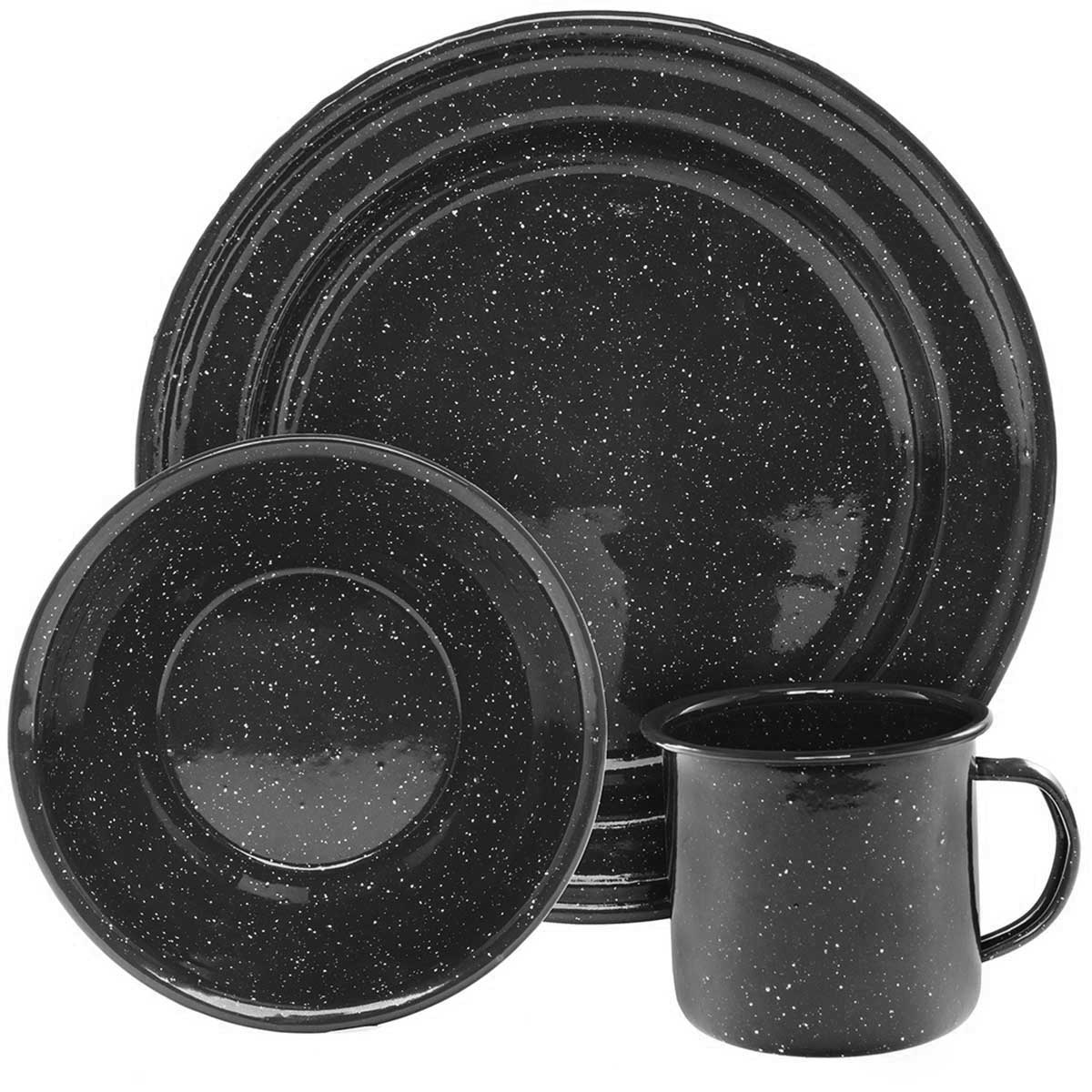 Zestaw naczyń turystycznych Mil-Tec Western Black 12 szt.