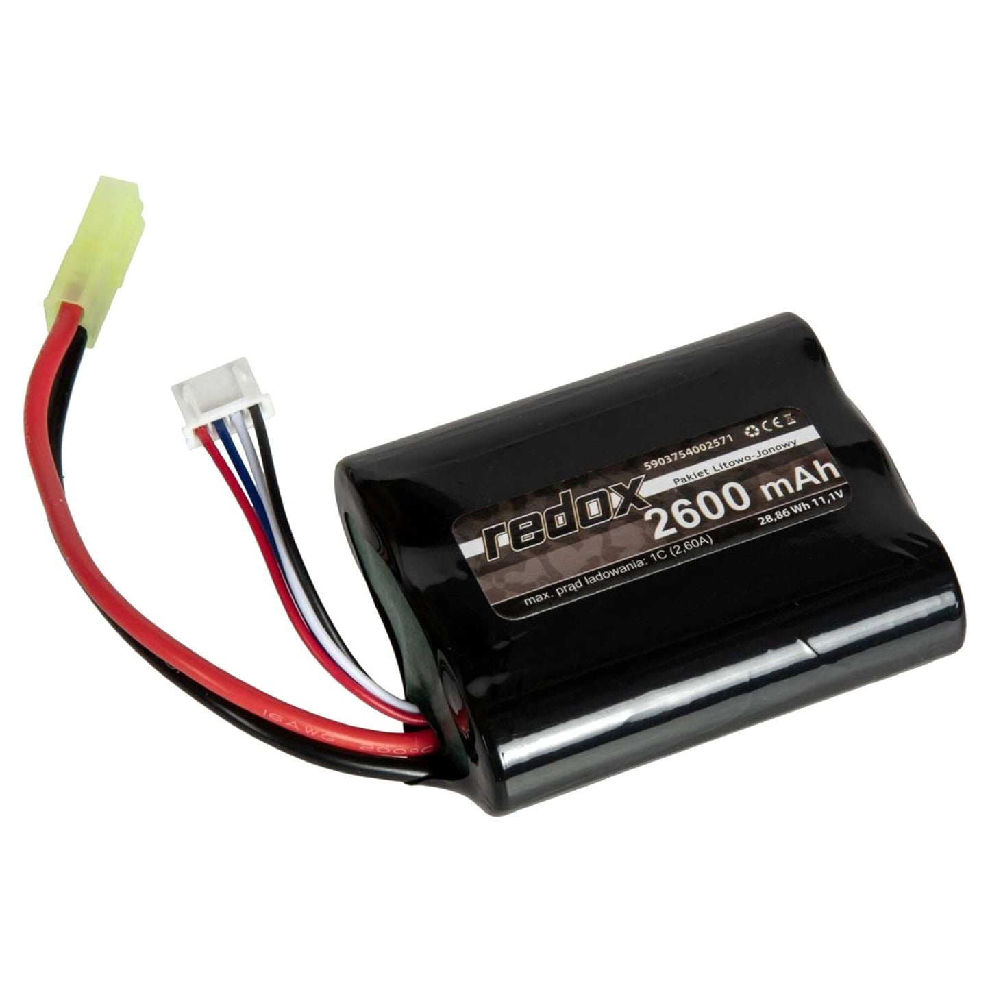 Akumulator ASG Redox Li-Ion 2600 mAh 11,1V - Tamiya mała