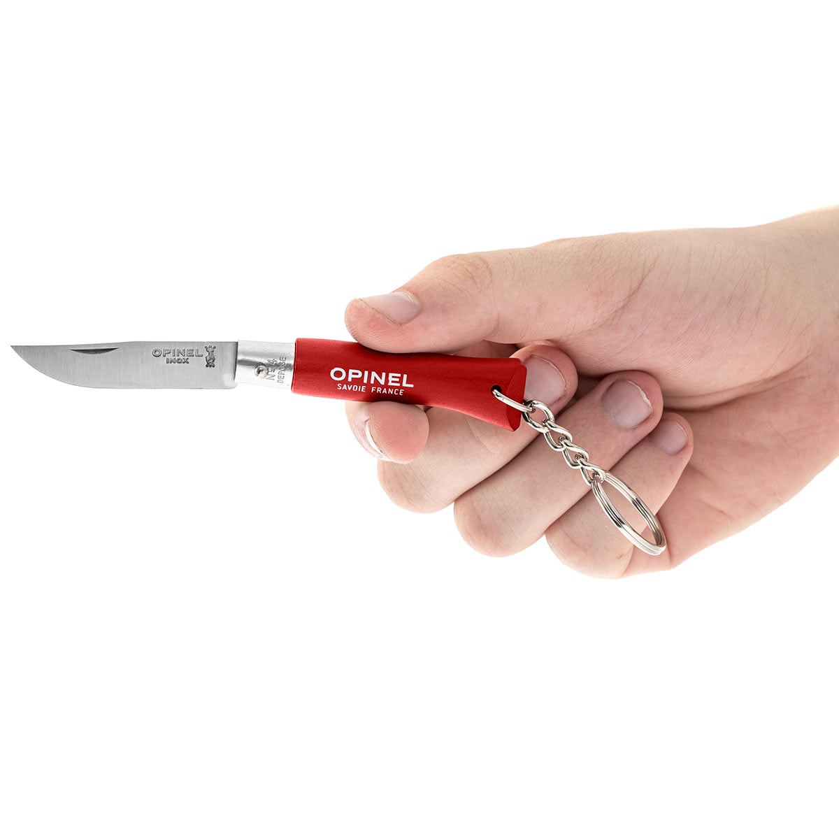 Nóż składany Opinel No.4 Colorama Inox Brelok - Red