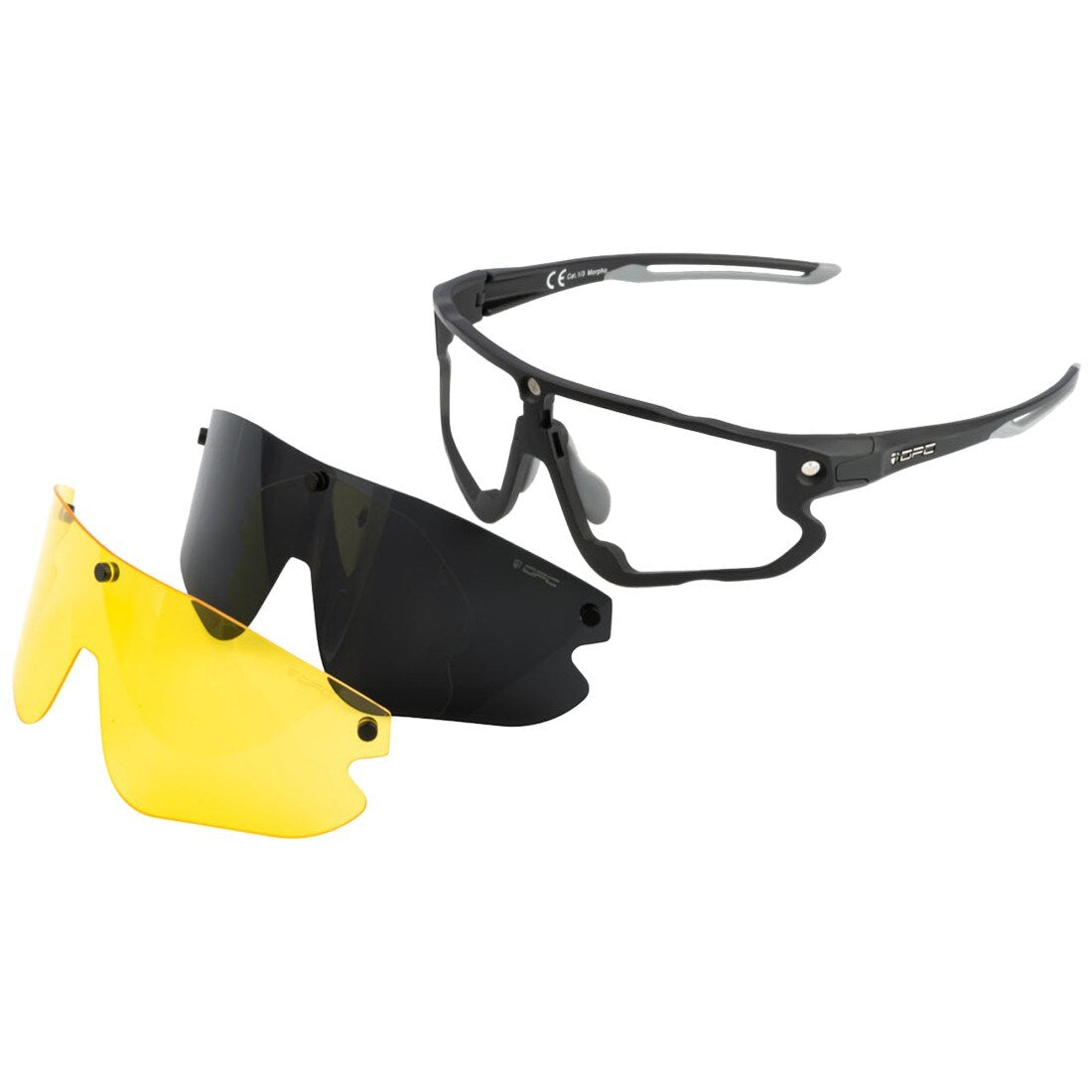 Okulary przeciwsłoneczne OPC All Round Morpho - Matt Black/Smoke/Yellow Set