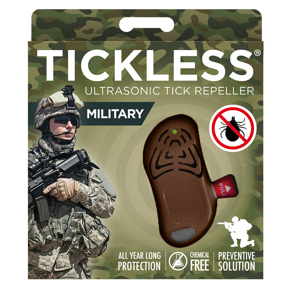 Ultradźwiękowa ochrona przed kleszczami TickLess Military - dla ludzi - Brown