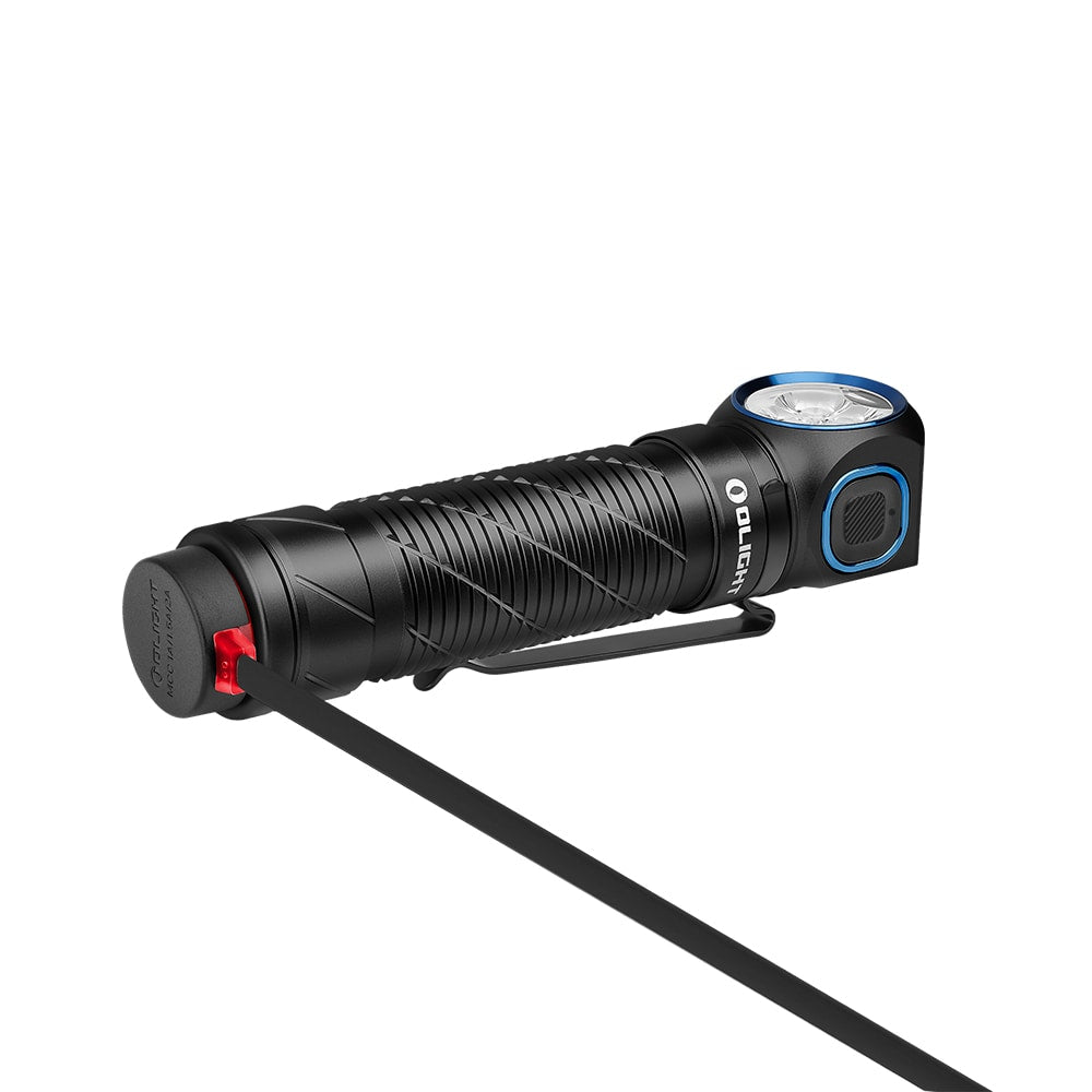 Latarka czołowa i kątowa Olight Perun 3 Black z opaską - 3000 lumenów