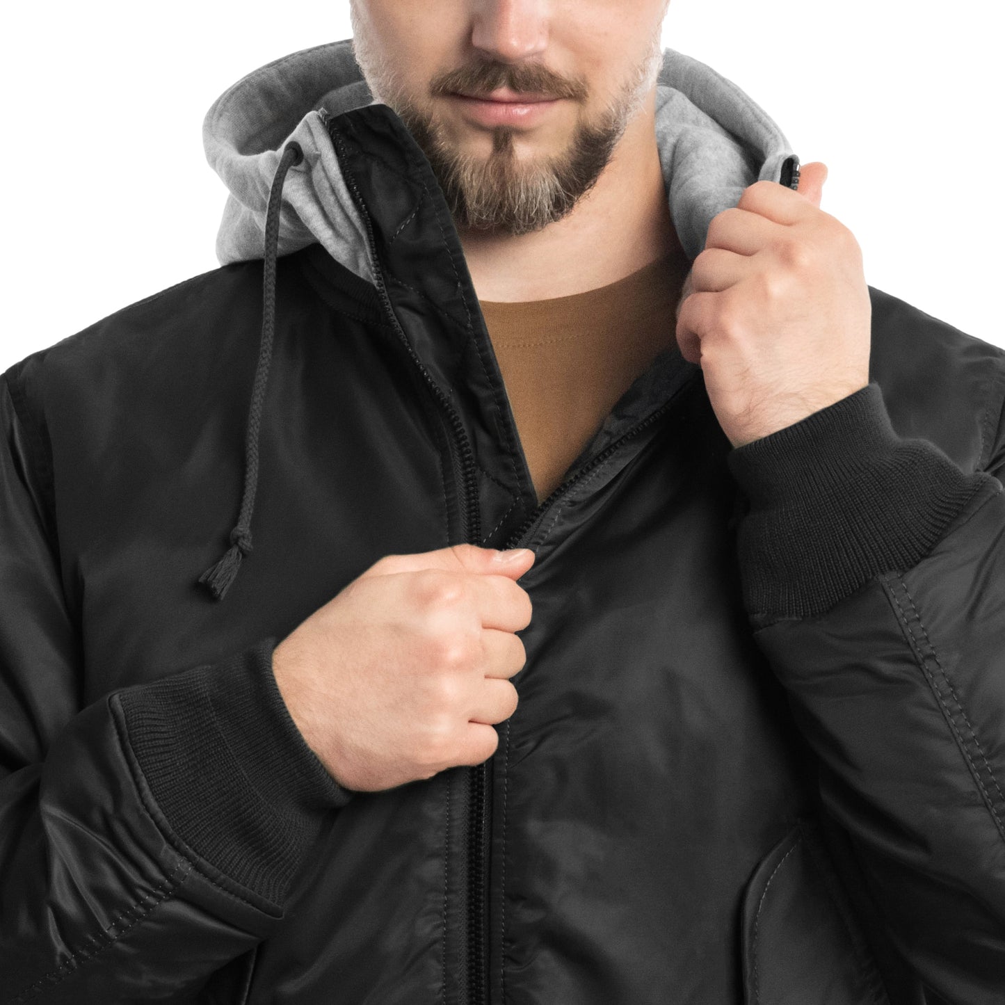 Kurtka Brandit MA1 Sweat Hooded Jacket - Black/Grey