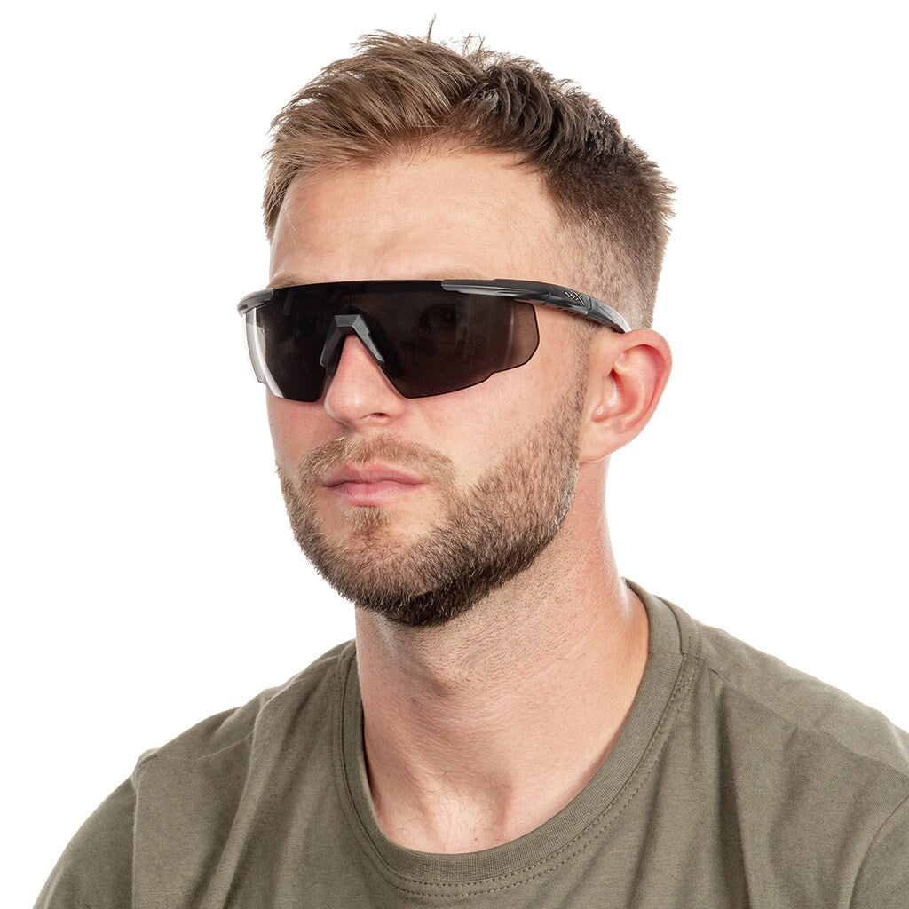 Okulary taktyczne Wiley X Saber Advanced Set 2in1 - Grey/Clear/Matte Black