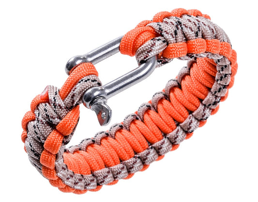 Bransoletka Paracord BCB 9 cali szekla - Orange/Tan
