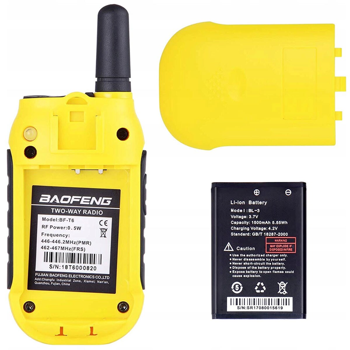Radiotelefon Baofeng BF-T6 PMR Panda 2 szt. - Yellow