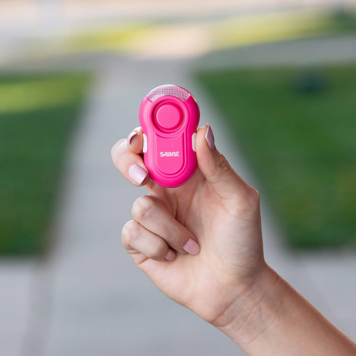 Alarm osobisty Sabre Red Clip-On LED - Pink