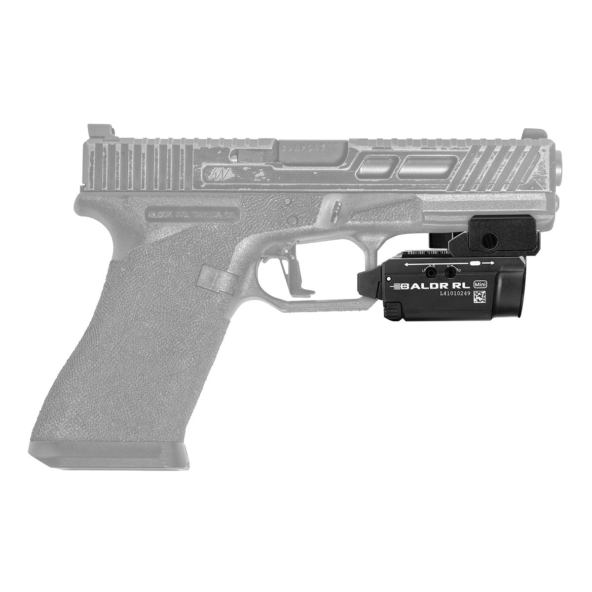 Latarka na broń z celownikiem laserowym Olight BALDR Mini RL - 600 lumenów, Red Laser