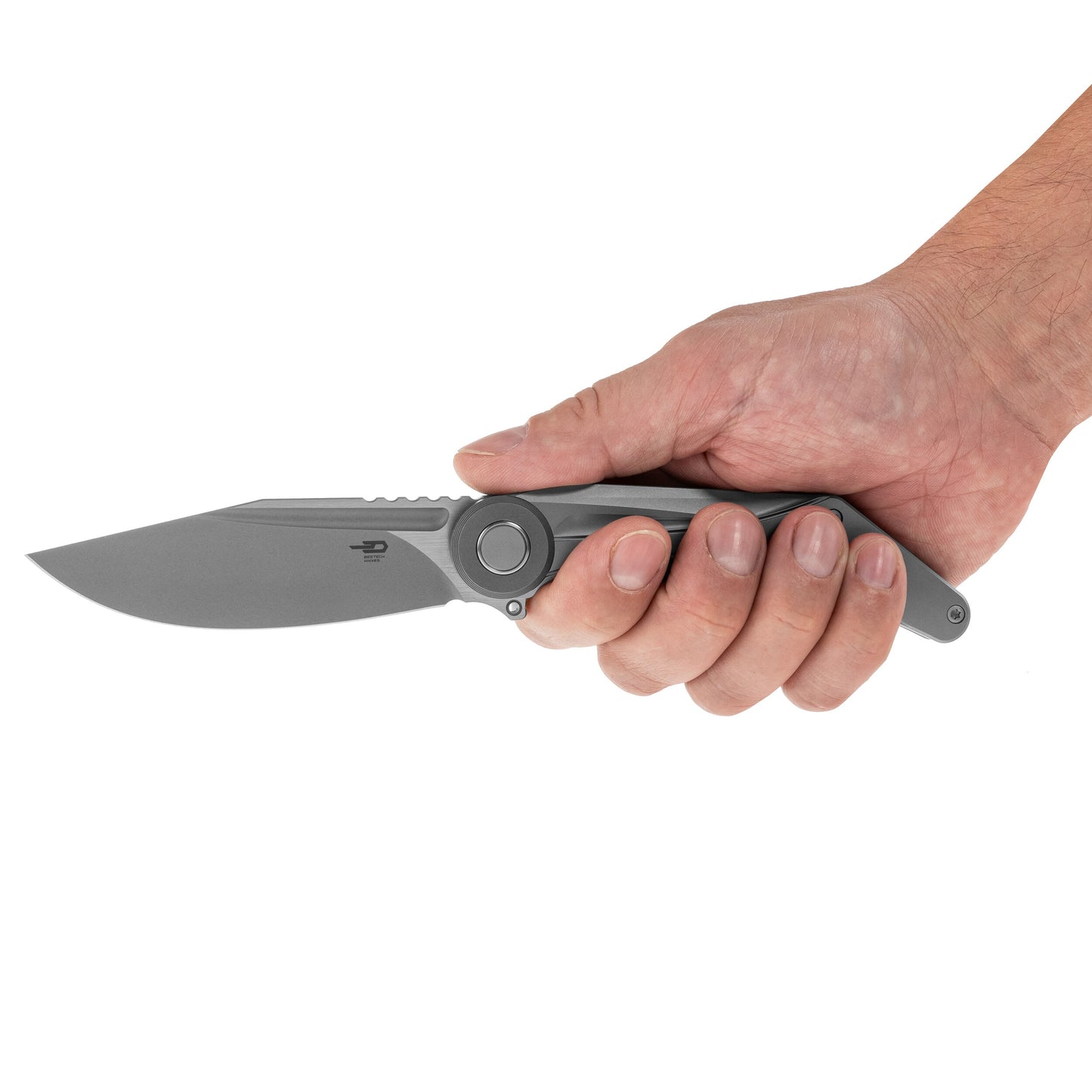 Nóż składany Bestech Knives Seraph M390 - Grey Titanium/Dark Bead Blast Satin