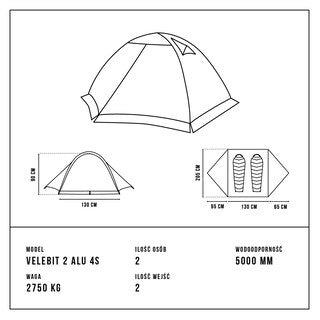 Namiot 2-osobowy Alpinus Velebit 2 ALU 4S - Green