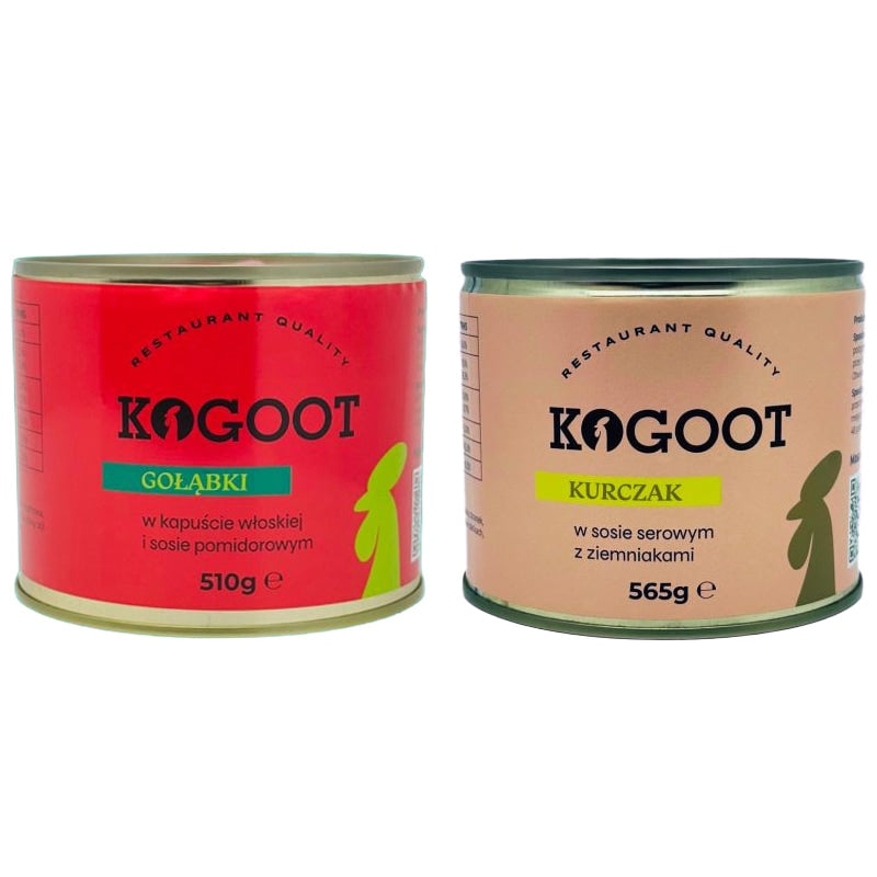 Żywność konserwowana Kogoot - Gołąbki 510 g, Kurczak w sosie serowym 565 g