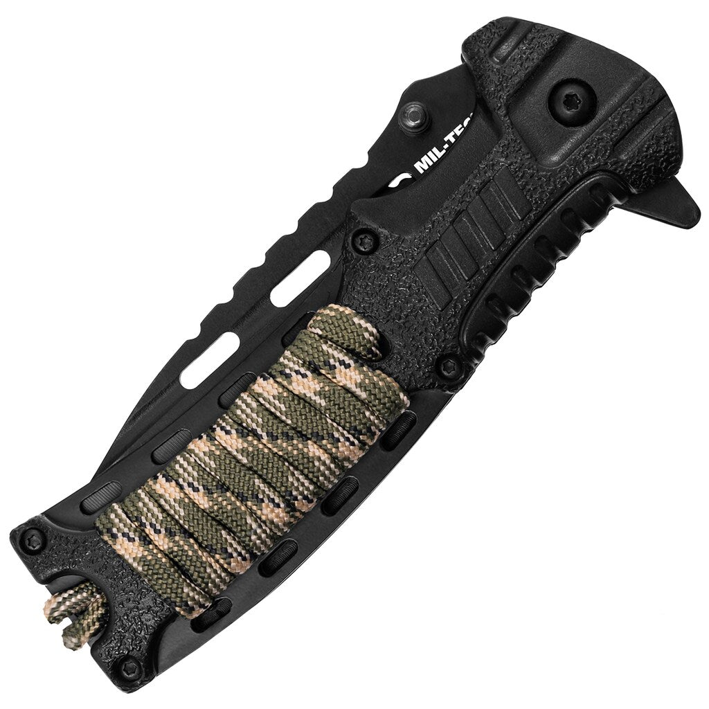 Nóż składany Mil-Tec Paracord z krzesiwem - Camo