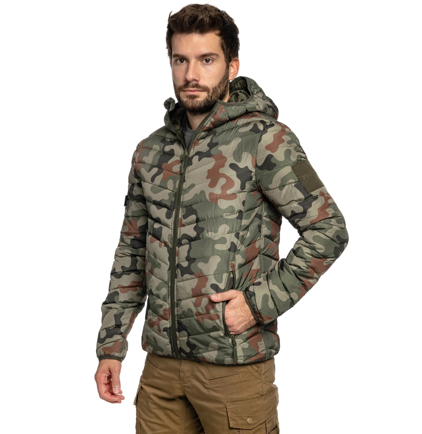 Kurtka puchowa dwustronna Texar Reverse - Olive/wz.93 Pantera PL Woodland