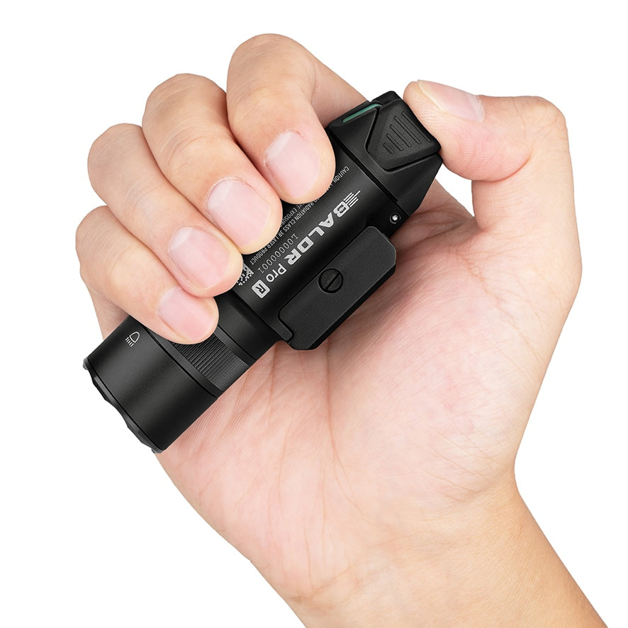 Latarka na broń z celownikiem laserowym Olight BALDR Pro R - 1350 lumenów, Green Laser