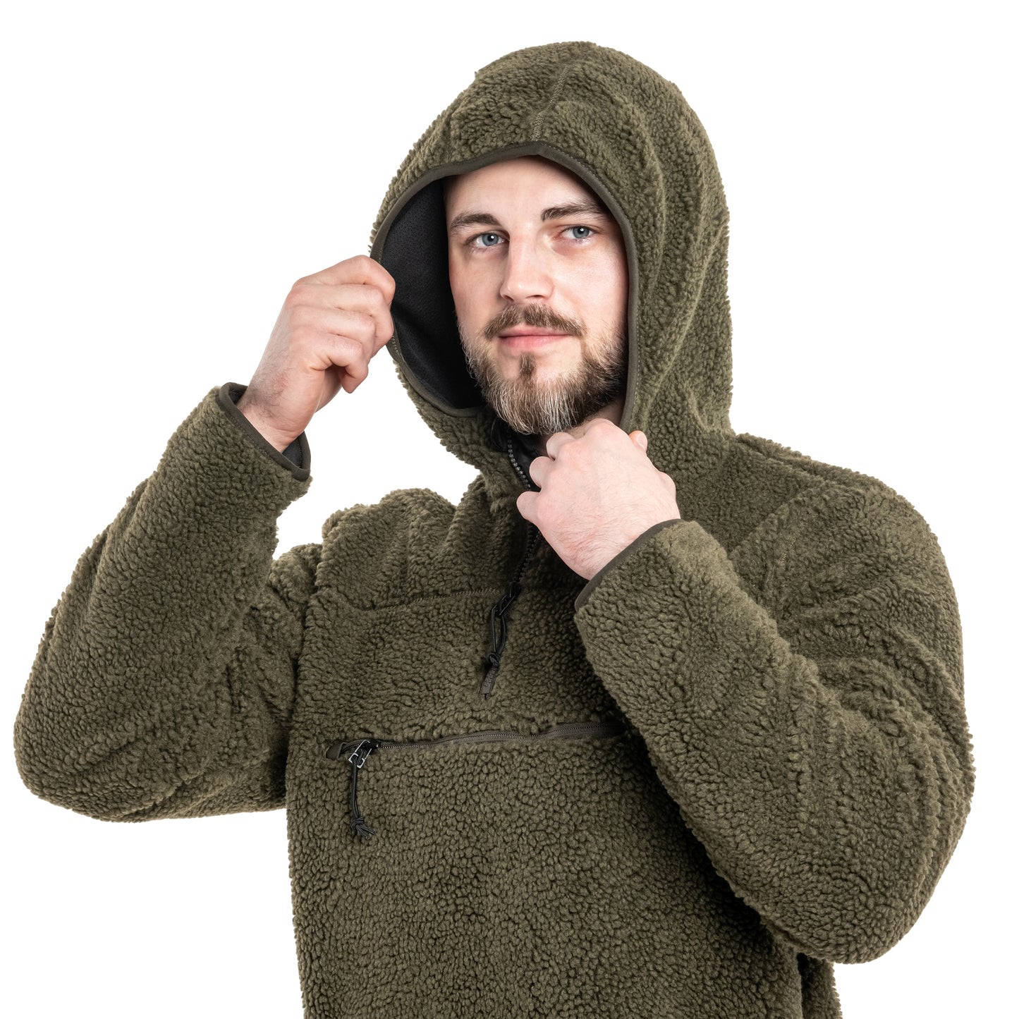 Polar Brandit Teddyfleece Worker Pullover - Olive